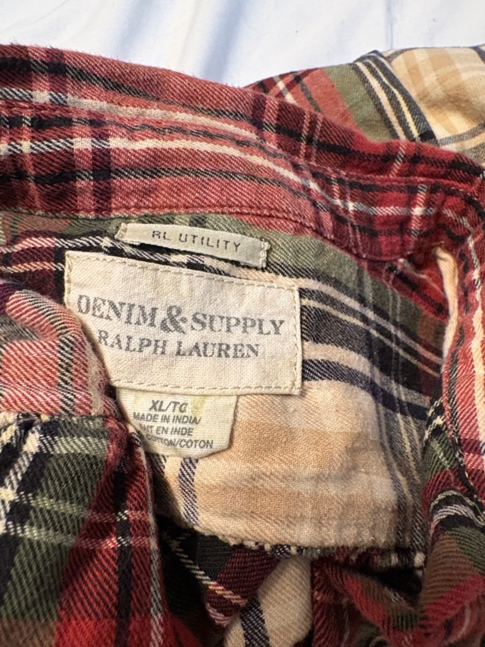 Ralph Lauren Denim & Supply Plaid Button-Up in Red, Black & Green 100%Cotton. - Picture 7 of 9